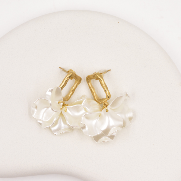 Golden Frame Blossom Earrings