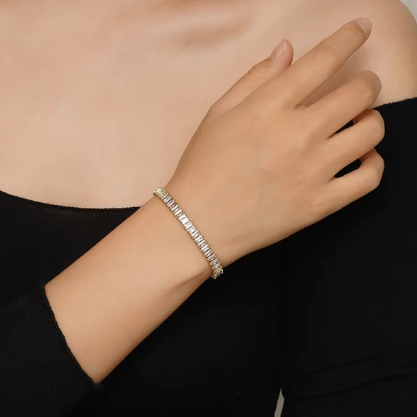 Iced Baguette Cut Tennis Bracelet