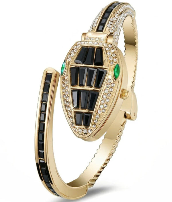 Onyx-Black Serpent Luxe Watch