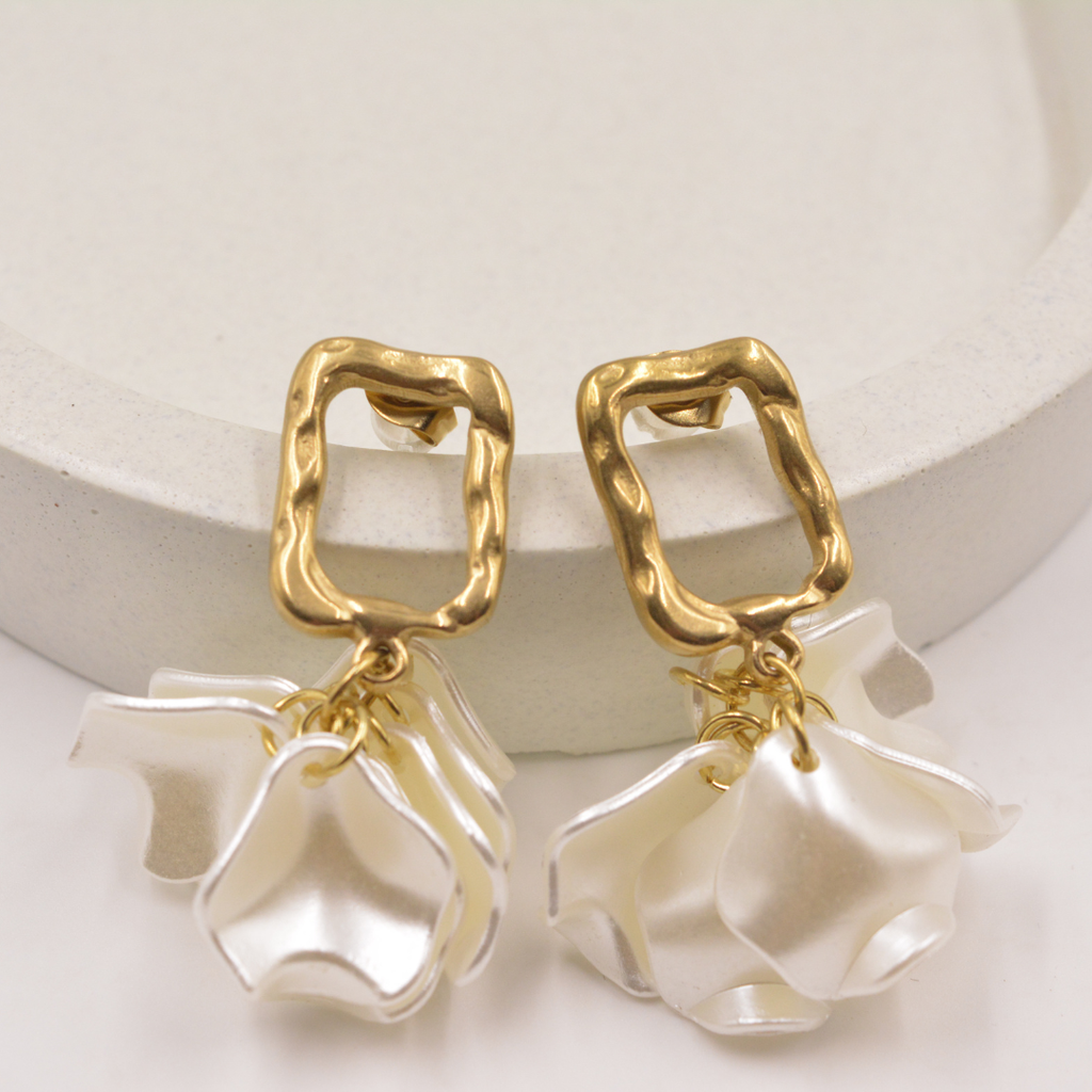 Golden Frame Blossom Earrings