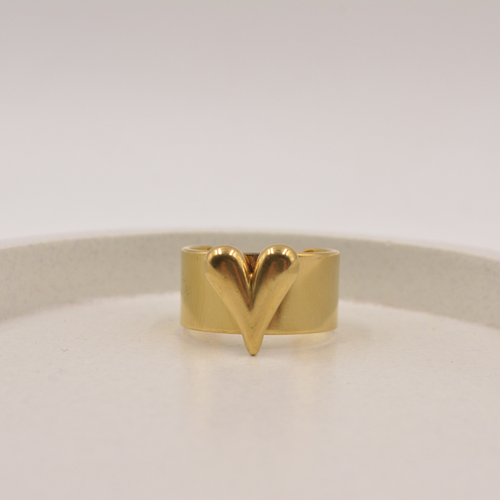 Gold Heart Band Ring