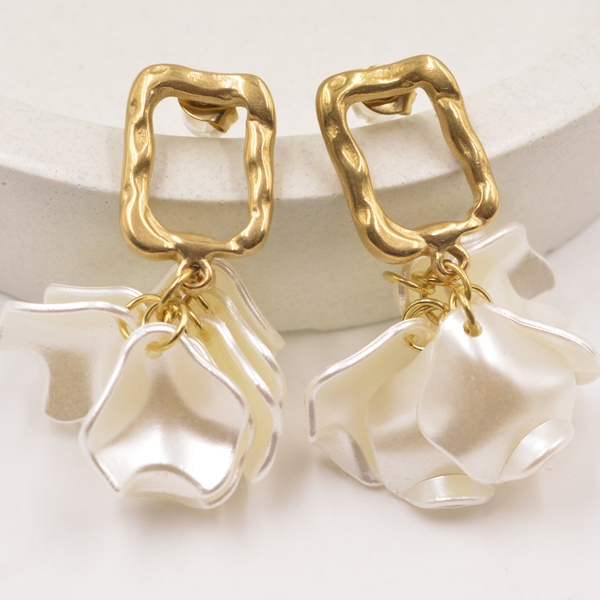 Golden Frame Blossom Earrings