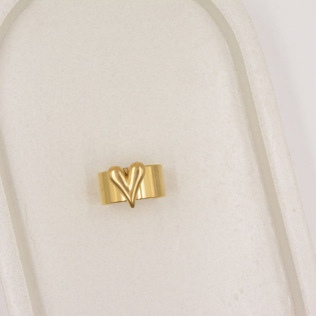 Gold Heart Band Ring