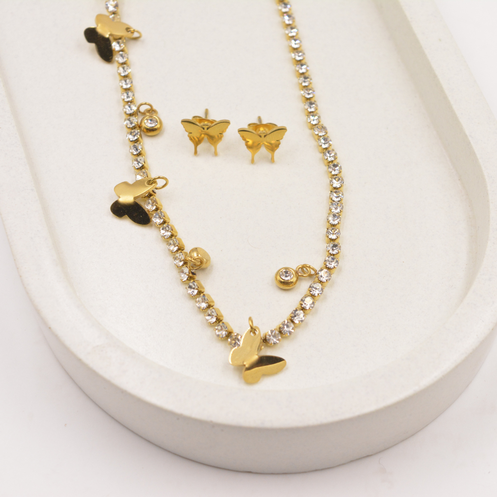 Butterfly Sparkle Set with Earrings