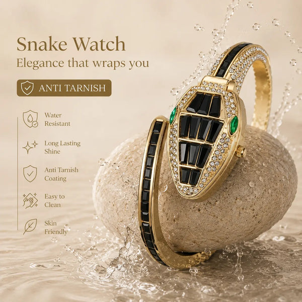 Onyx-Black Serpent Luxe Watch