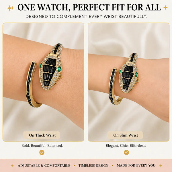 Onyx-Black Serpent Luxe Watch