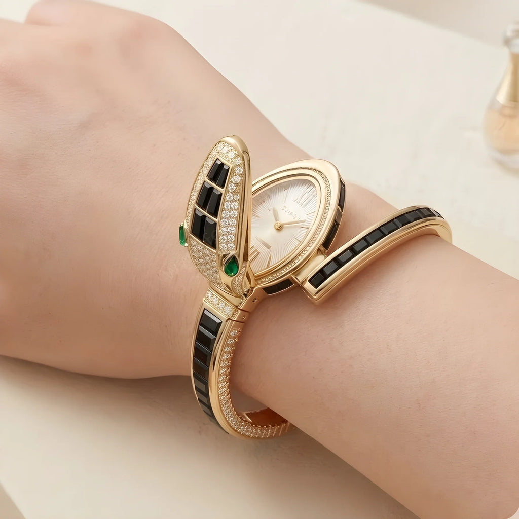Onyx-Black Serpent Luxe Watch