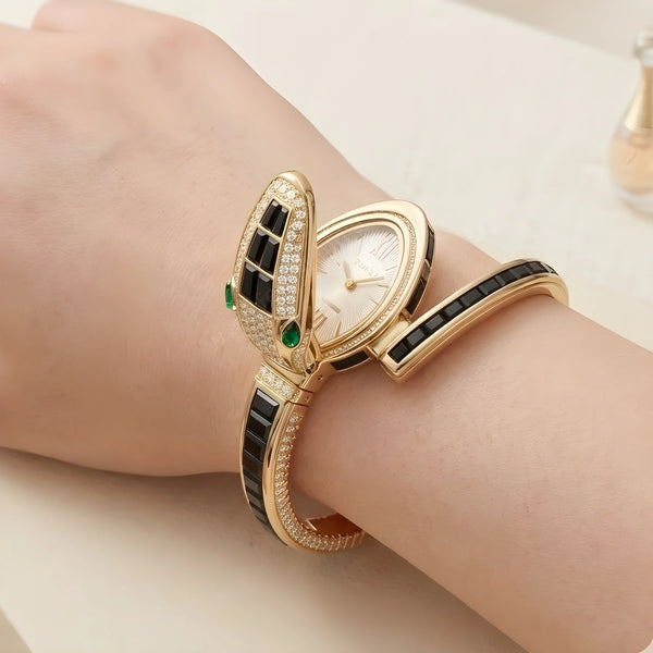 Onyx-Black Serpent Luxe Watch