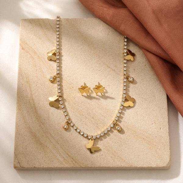 Butterfly Sparkle Set with Earrings
