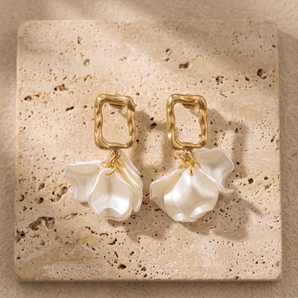 Golden Frame Blossom Earrings