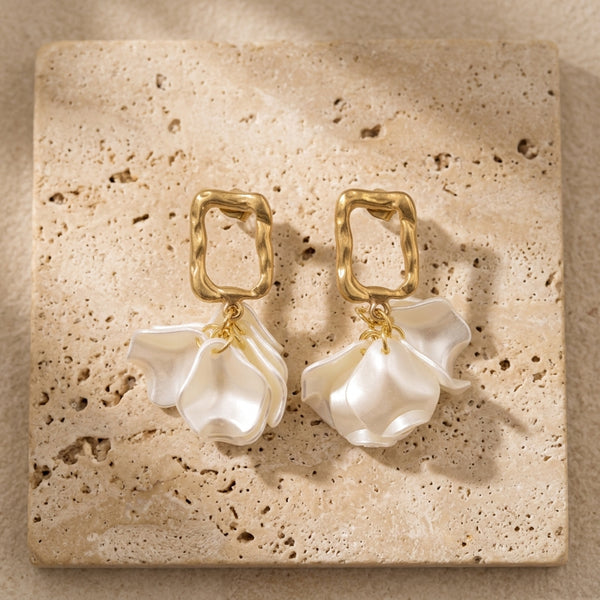 Golden Frame Blossom Earrings