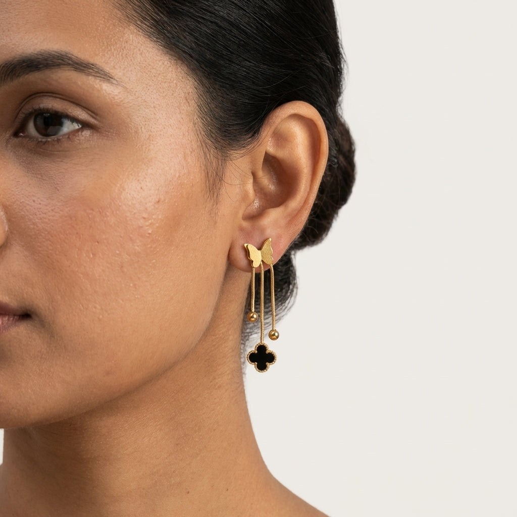 Luxe Butterfly Clover Earring