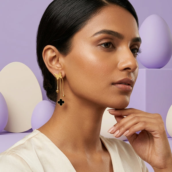 Luxe Butterfly Clover Earring