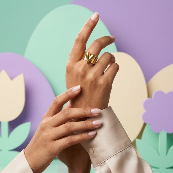 Gold Heart Band Ring