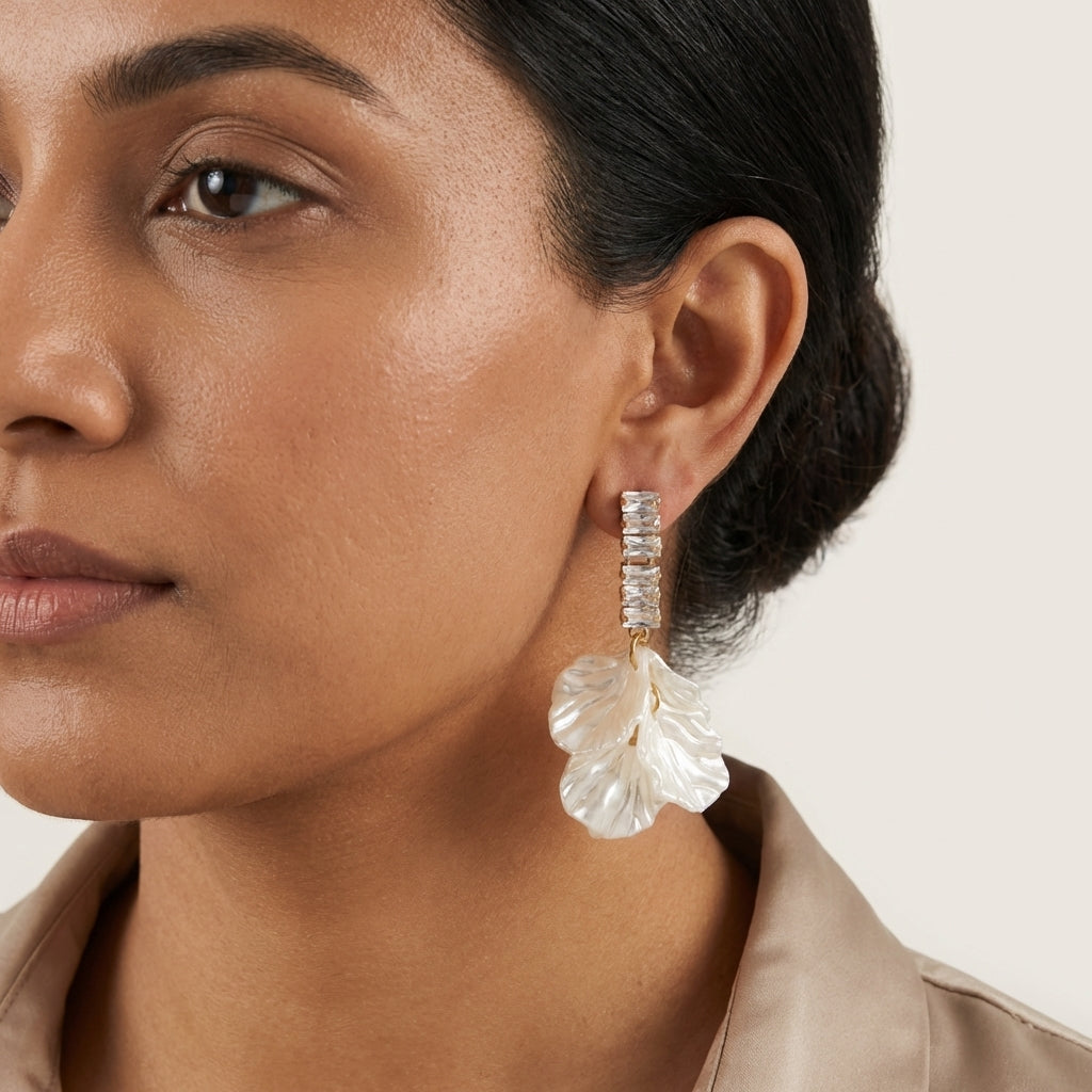 Pearl Orchid Elegance Earrings
