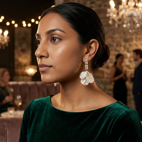 Pearl Orchid Elegance Earrings