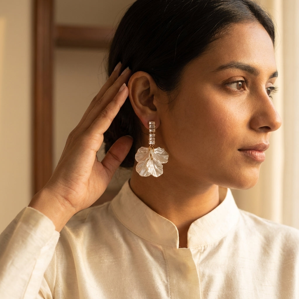 Pearl Orchid Elegance Earrings