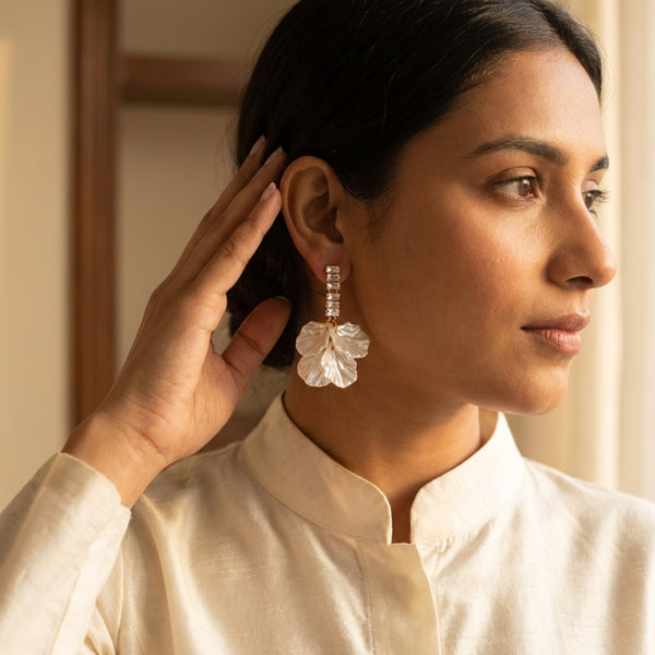 Pearl Orchid Elegance Earrings