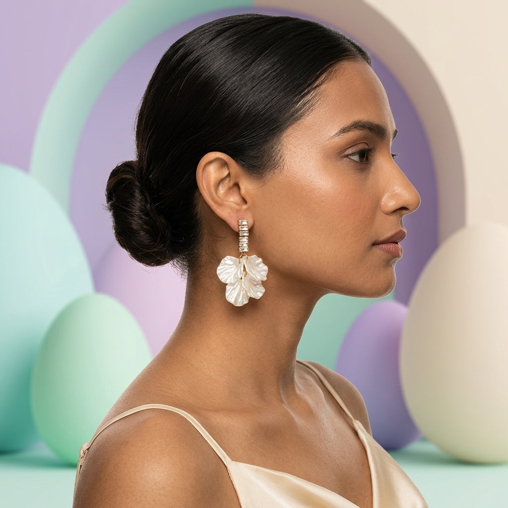 Pearl Orchid Elegance Earrings