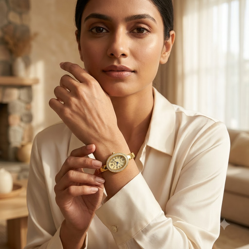 The Oval Pavé Bracelet Watch