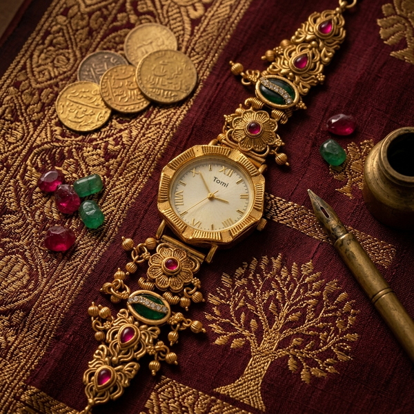 Antique Rajwadi Octagonal Dial Bracelet Watch for Women