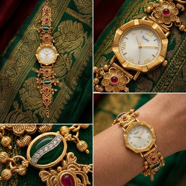 Antique Rajwadi Octagonal Dial Bracelet Watch for Women