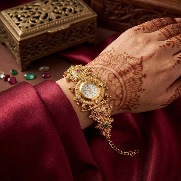 Royal Four-Point Solitaire Halo Bracelet Watch