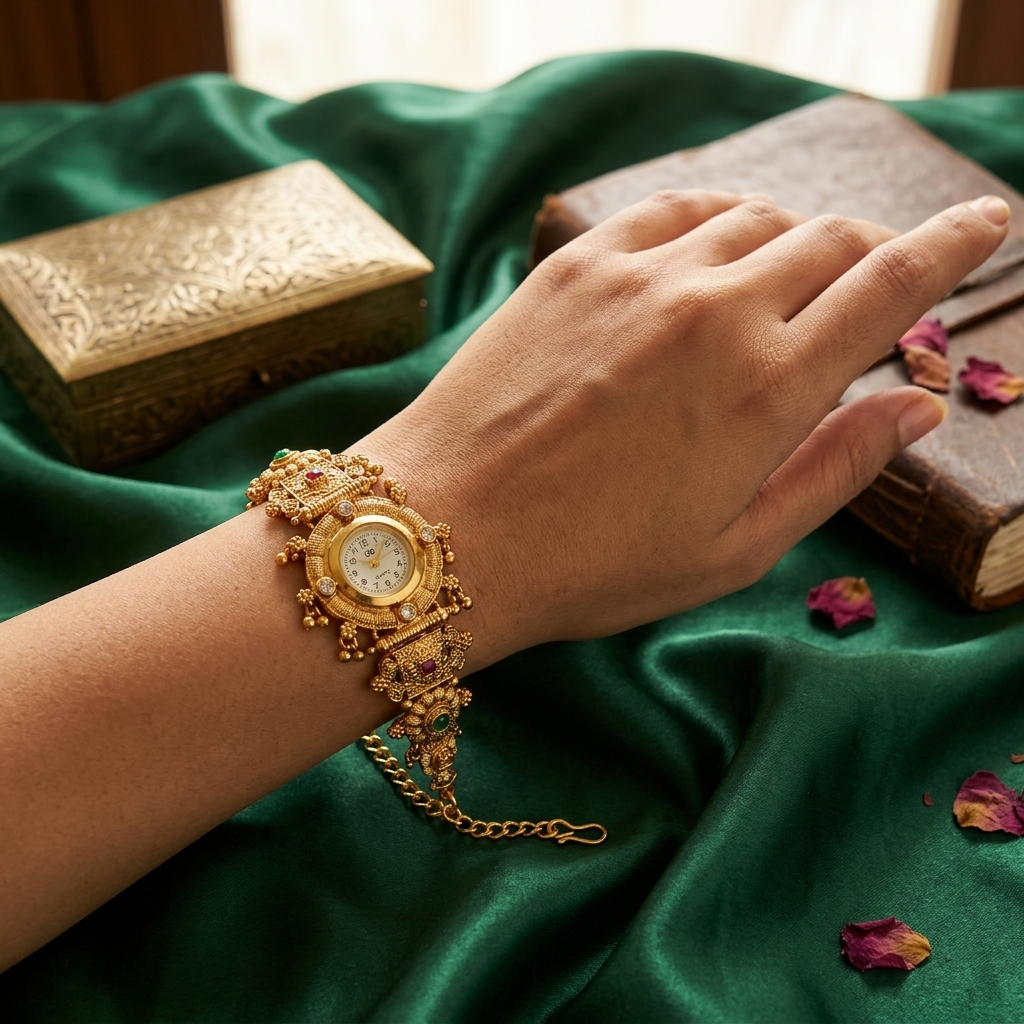 Royal Four-Point Solitaire Halo Bracelet Watch
