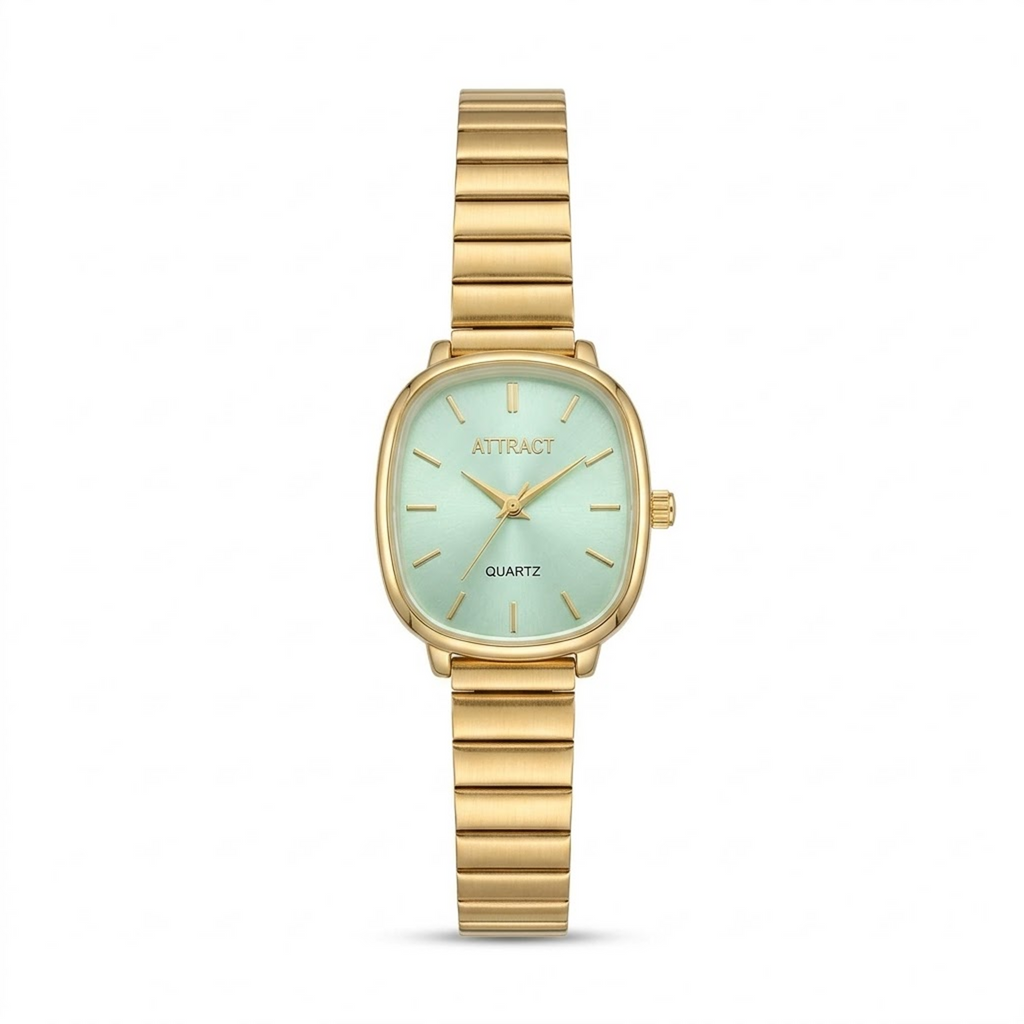 The Petite Cushion Mint Watch