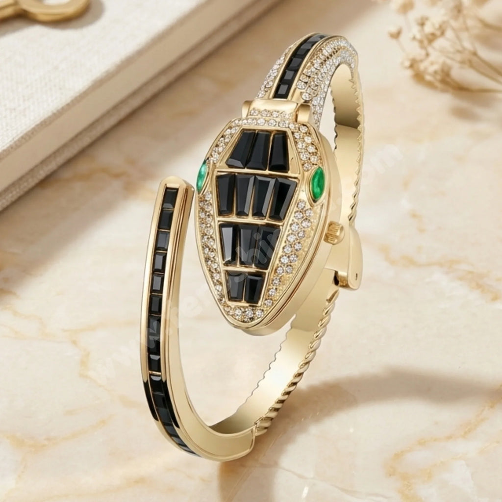 Onyx-Black Serpent Luxe Watch